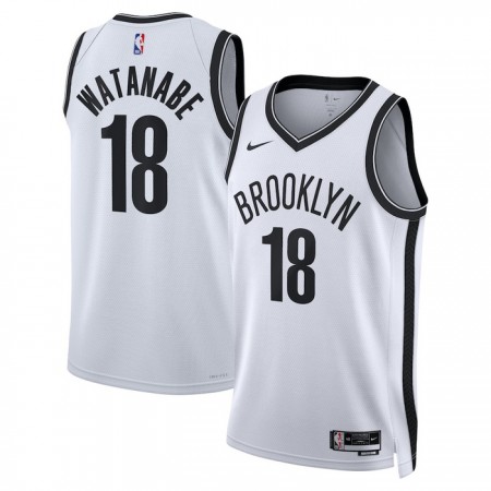 Brooklyn Nets Yuta Watanabe 18 Nike 2022-23 Association Edition Valkoinen Miesten Pelipaidat Swingman